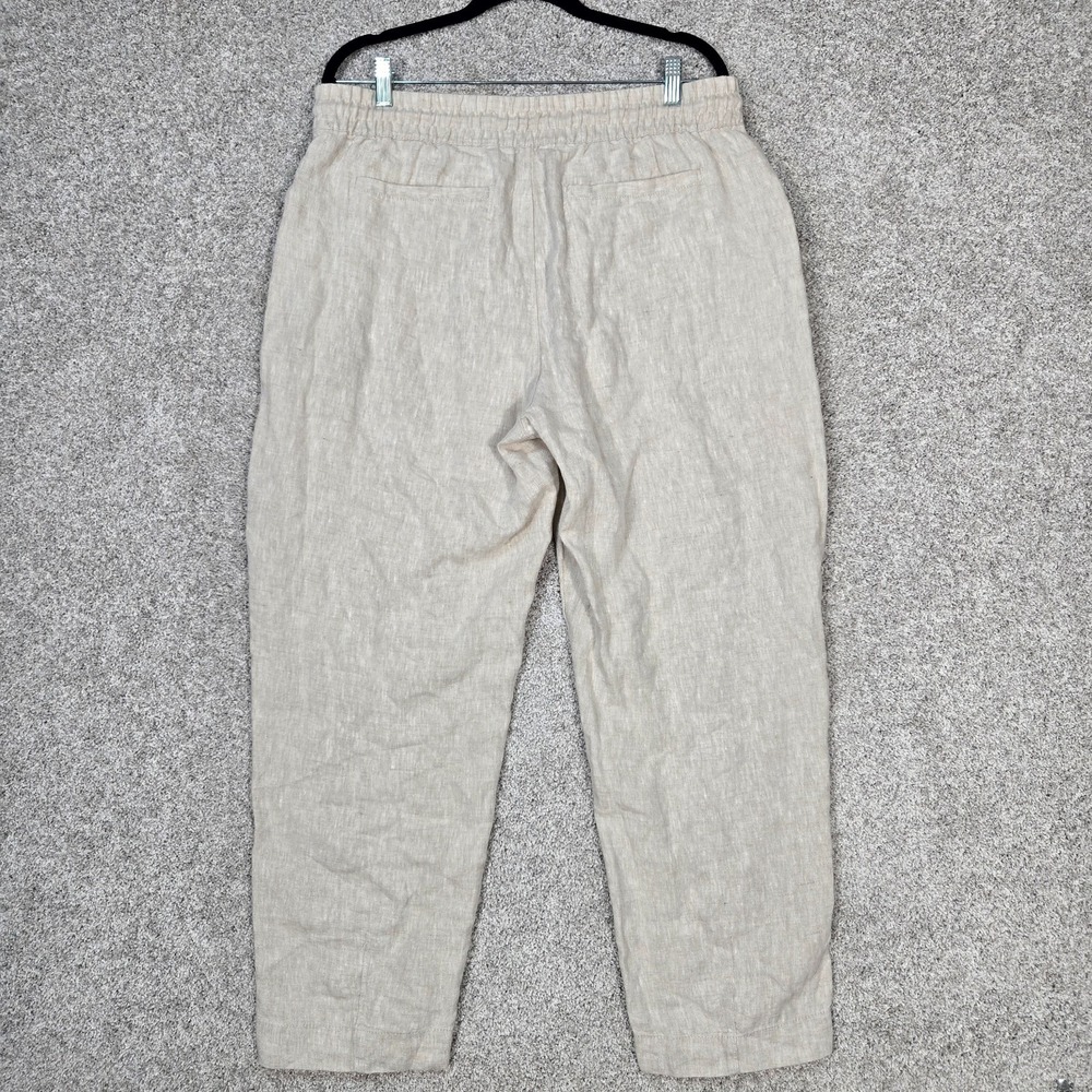 Athleta Retreat Linen Ankle Pant womens Large Tan beige NEW - Picture 2 of 12